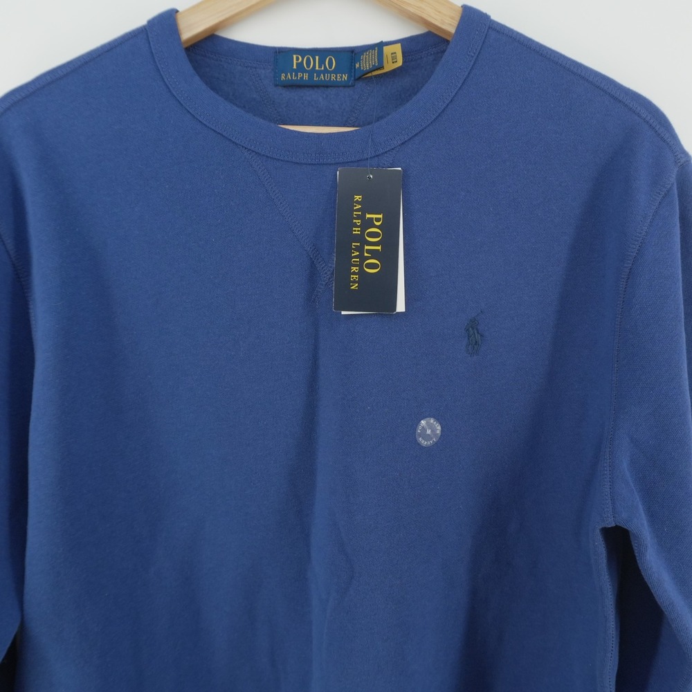 Polo Ralph Lauren Sweatshirt Mens M Blue Beach Royal Pony Logo Fleece Crewneck